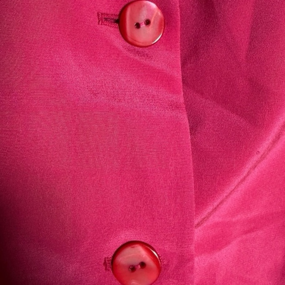 Jaeger 100% Silk Blazer - Office Chic - Vibrant Pink Classic Style - Size M - Picture 5 of 6